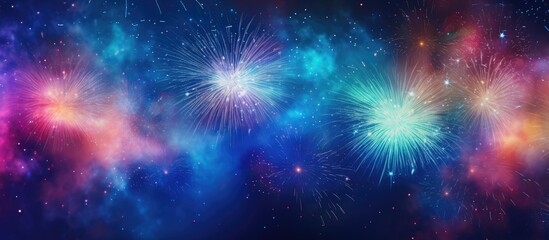 A visually appealing background with abstract colored fireworks Capturing wind blown fireworks creates beautiful copy space images