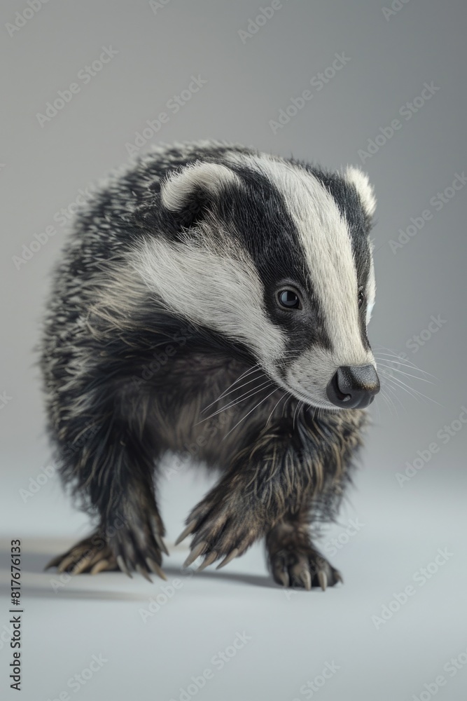 Poster close-up of a small animal on a white surface, suitable for various projects