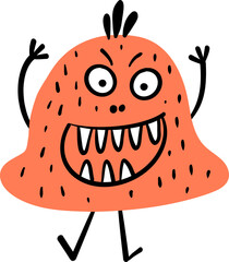 cute monster flat style cartoon