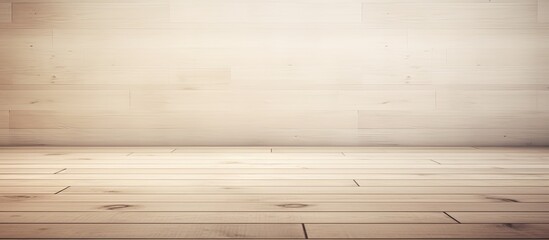 Image of a background with textured wooden flooring in a faded beige color providing ample empty...