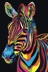 animaux de la jungle, pop art, coloré, fun