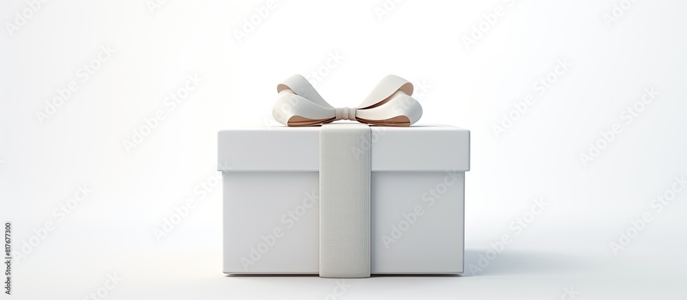 Poster An open gift box is placed alone on a white background providing a clear space for an image. Creative banner. Copyspace image