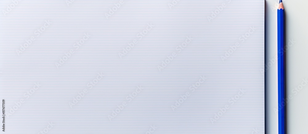 Poster The highlighted area on the top of a notebook page serves as a copy space for text indicated by a pencil pointing towards it