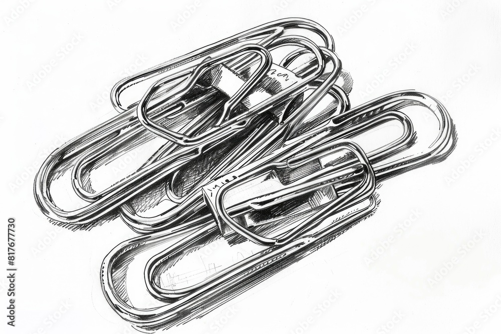 Aufkleber a drawing of multiple paper clips. can be used for office or stationery concepts