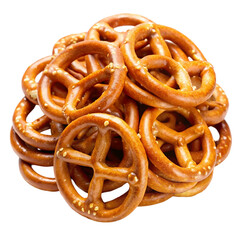 Pretzel crackers isolated on transparent background