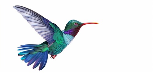 Obraz premium Abstract background, Hummingbird on a pure white background. 