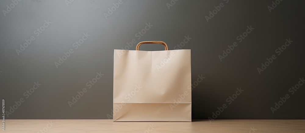 Aufkleber A blank paper bag with ample copy space image for creating mockups advertising and branding backgrounds
