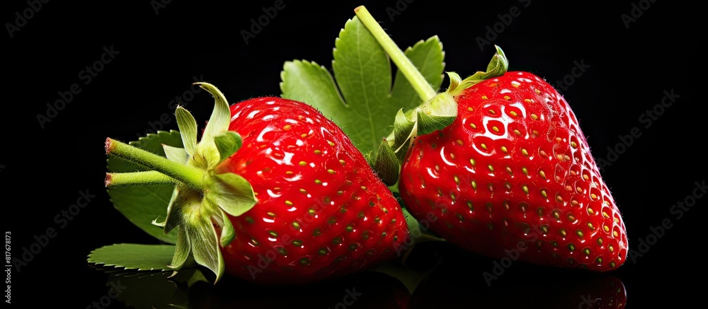 Aufkleber isolated garden strawberry with no background perfect for a copy space image