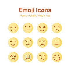 Pack of emoji icons in modern design style, ready to use and download