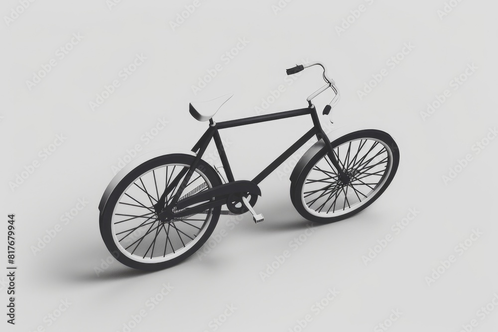 Poster classic black and white image of a bicycle, suitable for various design projects
