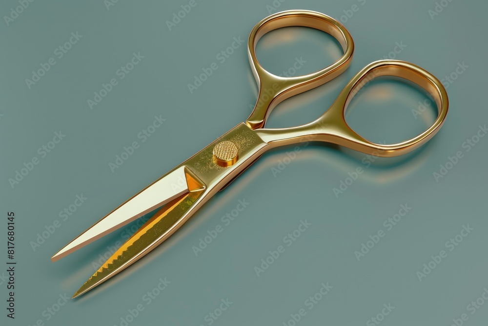 Poster Close-up of scissors on a table, suitable for various projects
