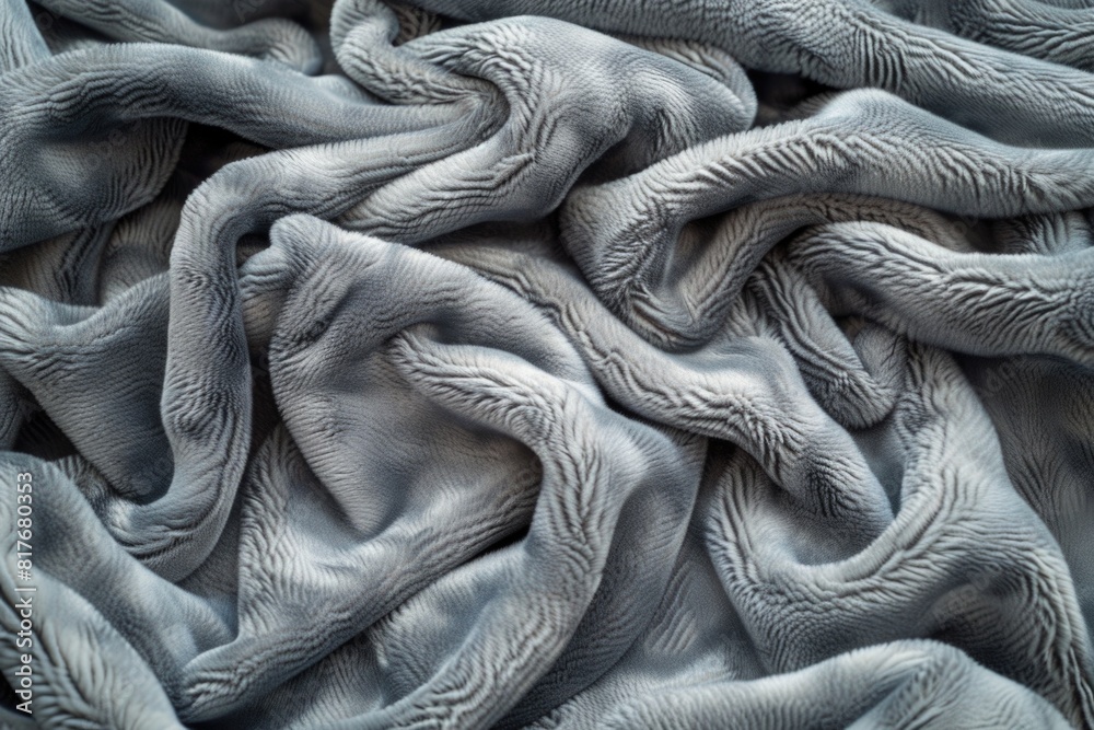 Poster A detailed view of a blanket on a bed, suitable for home decor concepts
