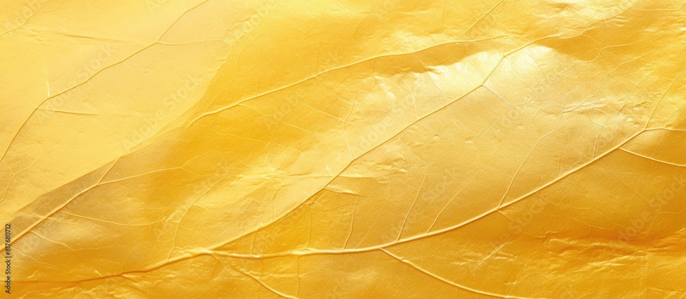 Poster a background with a shiny yellow leaf gold foil texture resembling a golden paper surface ideal for 