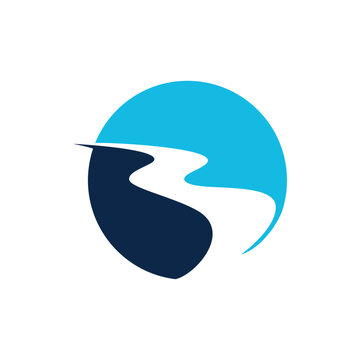 river creek logo vector icon template