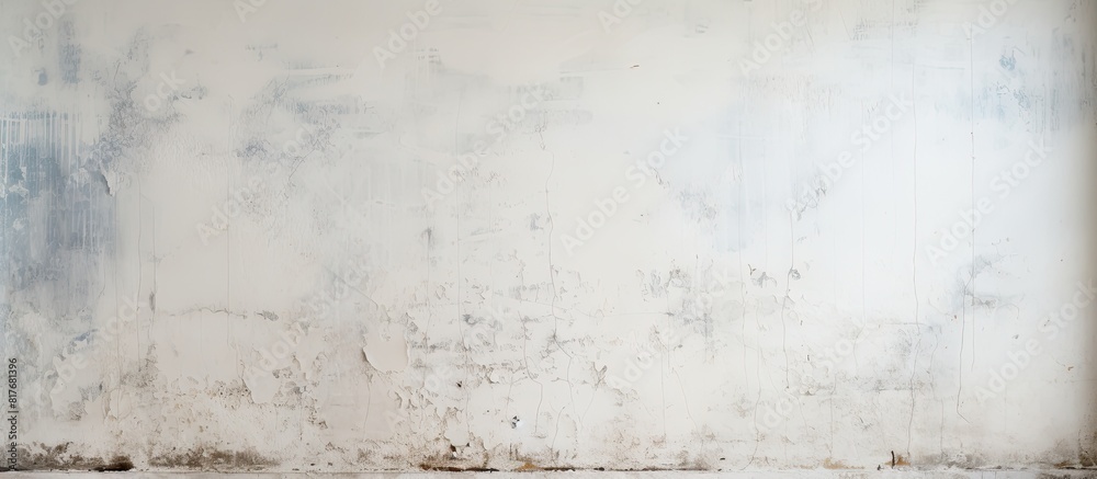 Aufkleber the aged white wall is adorned with peeling paint and damp marks creating an intriguing copy space i