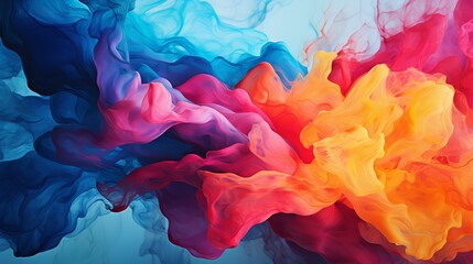 Obraz premium The image is an abstract painting with vibrant colors