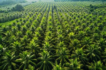 Bird s eye view of palm oil farm