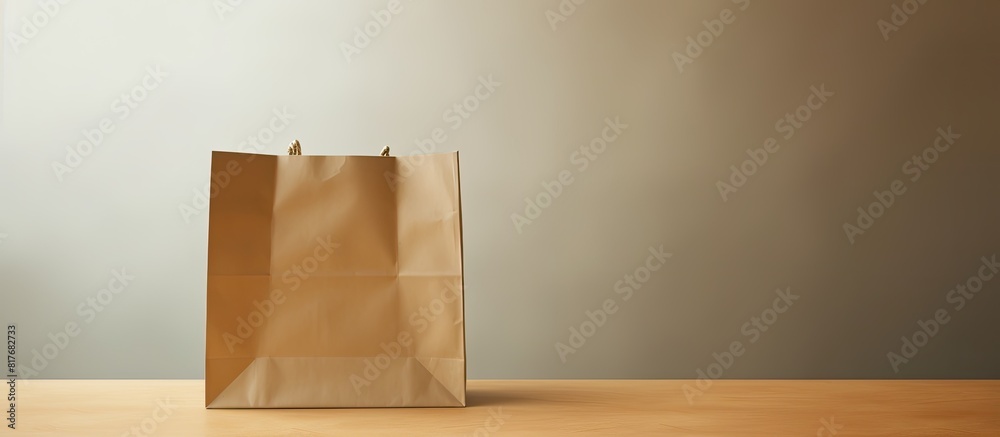 Aufkleber A blank paper bag with ample copy space image for creating mockups advertising and branding backgrounds
