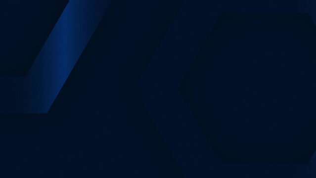 Royal blue color hexagonal shapes rotating futuristic dark premium loop able background