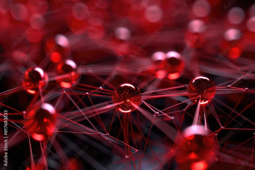 Poster A close up image of a bunch of red spheres. Suitable for various design projects