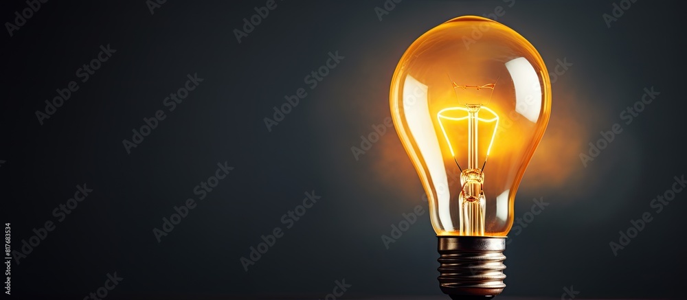Poster stock photo image of a simple bulb lamp with copy space