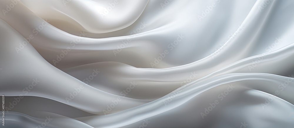 Aufkleber closeup of a copy space image showcasing the delicate and textured ripples in a piece of white silk 