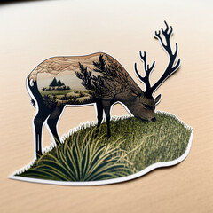 Nature inspired cute deer cutout on Isolated Transparent Background generative ai technology