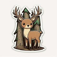 Nature inspired cute deer cutout on Isolated Transparent Background generative ai technology