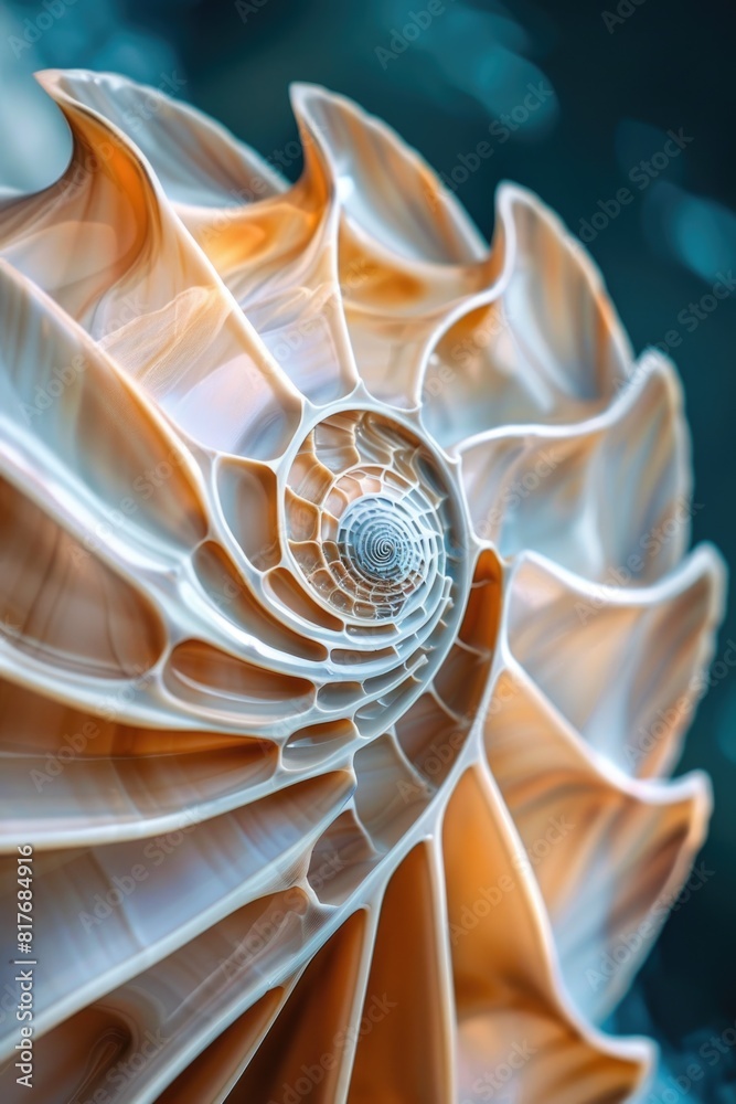 Poster Detailed image of a shell on a table, suitable for various design projects