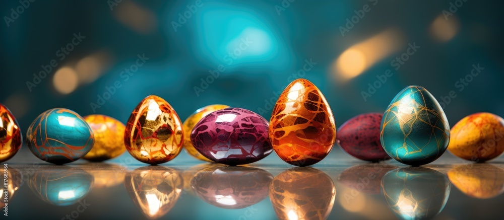 Aufkleber easter eggs in a copy space image