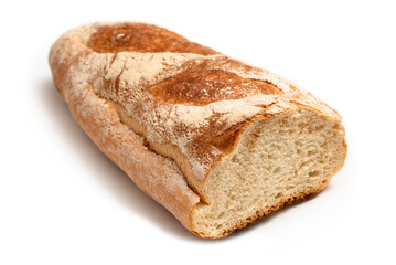 Bruschettone, tipico pane italiano isolato su fondo bianco 