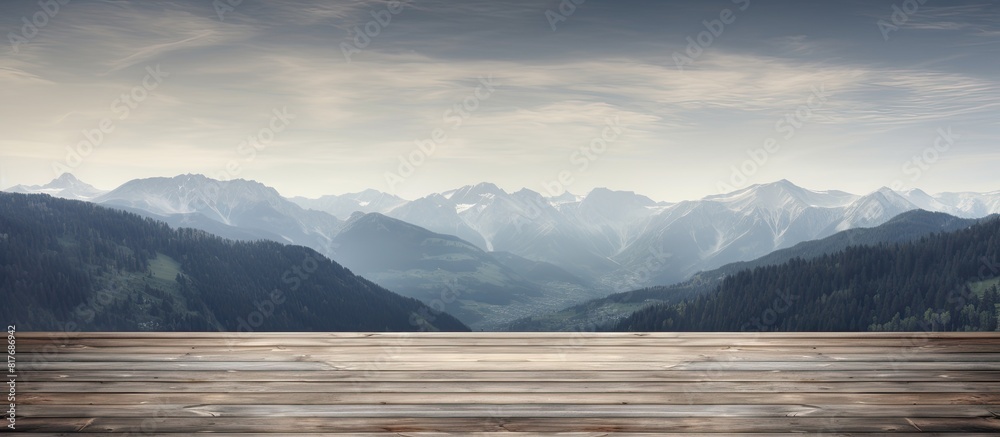 Poster planked wood background with a view from the top capturing the exterior ambiance perfect for copy sp