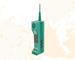Telephone retro style illustration. Nostalgia concept. Vector illustration in flat style.