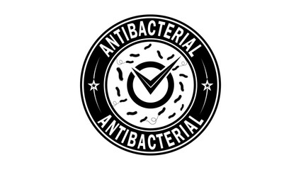 Antibacterial stamp, black isolated silhouette