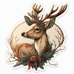 Nature inspired cute deer cutout on Isolated Transparent Background generative ai technology