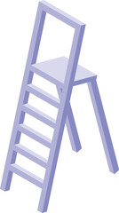 Minimalistic isometric purple chair illustration on a clean. Isolated white background in a modern. Stylish. And contemporary vector graphic design. Perfect for home decor. Interior seating