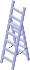 3d digital illustration of a purple isometric ladder isolated on a white backdrop
