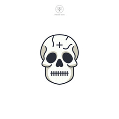 Skull Icon Halloween theme symbol vector illustration isolated on white background