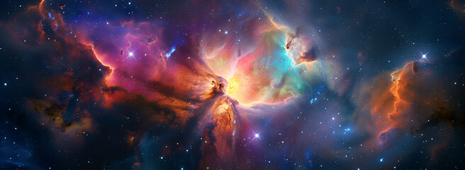 Abstract Beauty of the Outer Space,Colorful Nebula,Captivating View of Outer Space