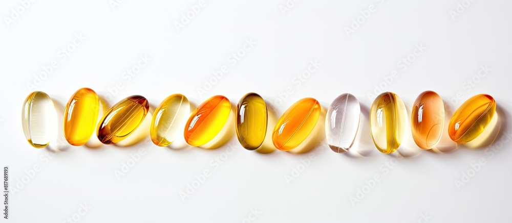 Poster the isolated copy space image of healthy vitamins with omega 3 has a white background