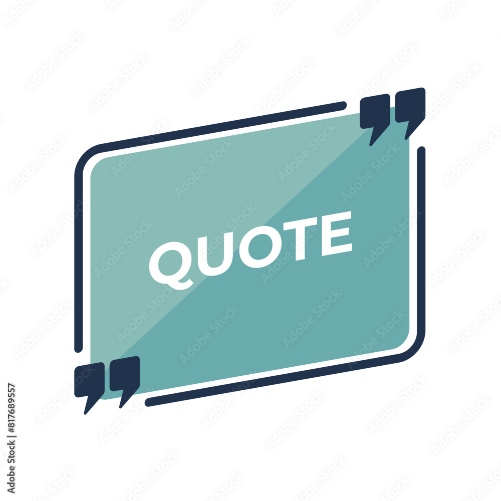 Poster Quote frame. Rectangle shape. Textbox isolated on white background. Vector illustration.