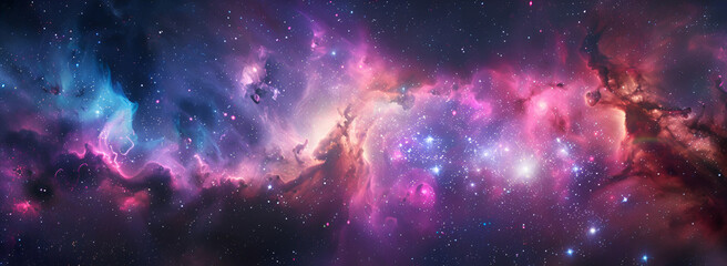 Obraz premium Colorful Nebula in the Night Sky,Abstract Beauty of the Outer Space