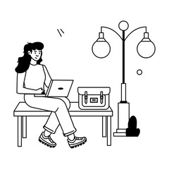 Modern Pack of Outdoor Activities Flat Illustrations  

