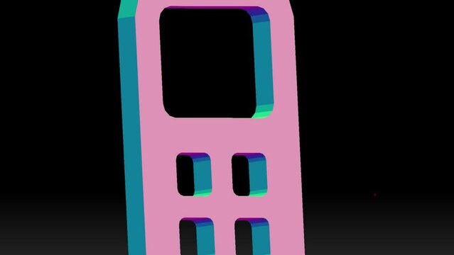 3d vector old mobile phone, normal RGB material Using Zbrush software