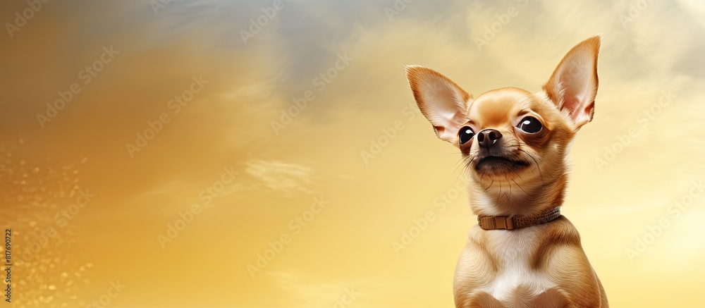 Poster cute purebred chihuahua with a copy space image