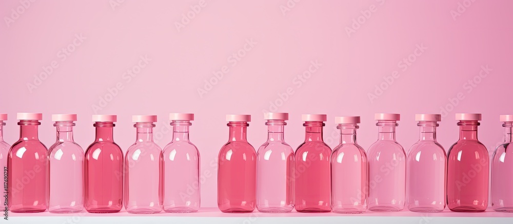Poster A pink background with a question mark created using medical bottles providing copy space for your content