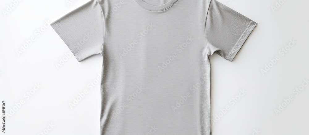 Poster A blank grey t shirt placed on a white background providing ample space for adding images or text
