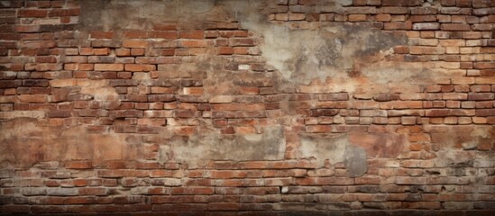 Brick wall with aged appearance serving as a background for copy space image