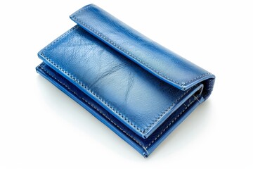 Blue wallet on white background Charge purse Coin wallet