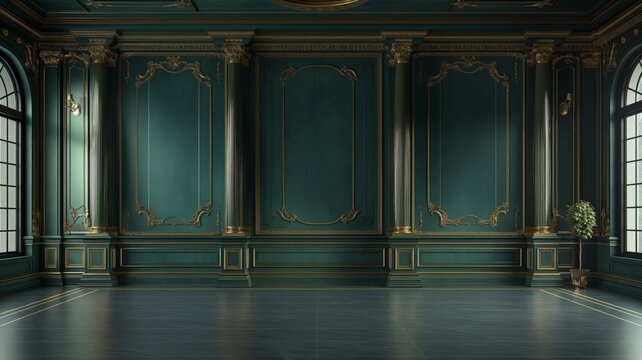 Regal blue paneled room with classic trim